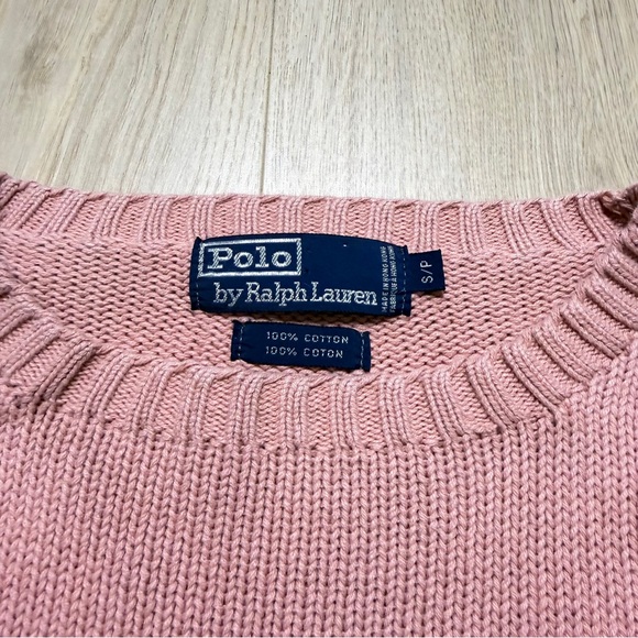 Vintage Polo Ralph Lauren Long Sleeve Cotton Knit Sweater Womens Small - Picture 5 of 9